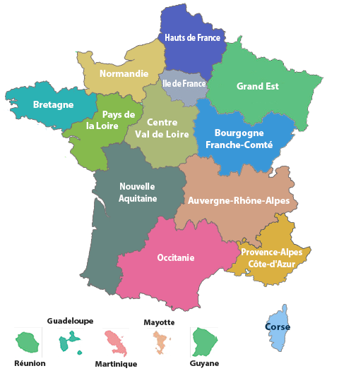 carte des regions